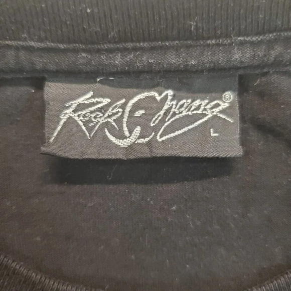 Rock Chang Grim Reaper Skull Scythe T Shirt Men's Size L Black Graphic Tee - Picture 3 of 8